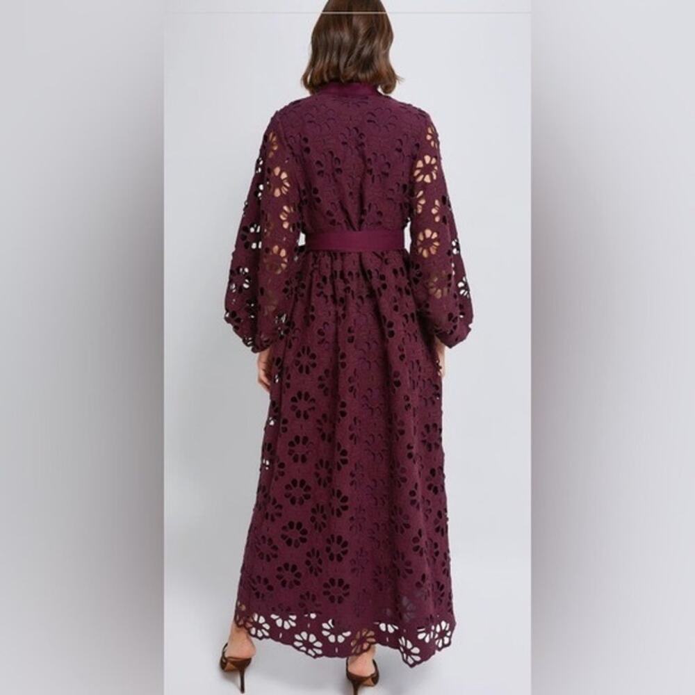 TUCKERNUCK Women’s Merlot Lace Calliope Dress Size L Long Balloon Sleeve Boho - Picture 3 of 16